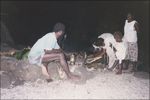 Eromango,Vanuatu - pieczenie chleba
